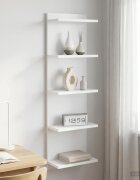 vidaXL Стенен рафт Бяло 30 x 15 x 100 см Инженерна дървесина