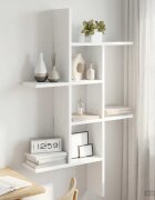 vidaXL Стенен рафт Бяло 61 x 15 x 102 см Инженерна дървесина