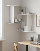vidaXL Стенен рафт Бяло 67 x 67 x 87 см Инженерна дървесина