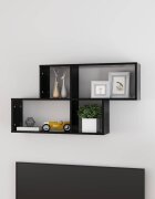 vidaXL Стенен рафт черен 100x18x53 см инженерно дърво