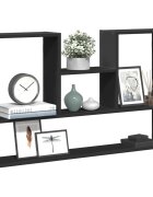 vidaXL Стенен рафт черен 99x15x60 см инженерно дърво