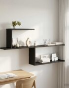 vidaXL Стенен рафт Черен дъб 122 x 18 x 60 см Инженерна дървесина