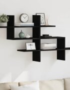 vidaXL Стенен рафт черен дъб 1245x18x605 см инженерно дърво