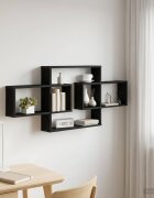 vidaXL Стенен рафт Черен дъб 130 x 10 x 50 см Инженерна дървесина