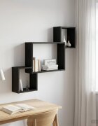 vidaXL Стенен рафт Черен дъб 915 x 15 x 76 см