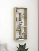 vidaXL Стенен рафт дъб сонома 36x16x90 см инженерно дърво