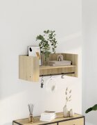 vidaXL Стенен рафт дъб сонома 705x35x305 см инженерно дърво