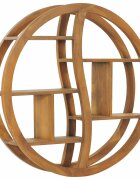 vidaXL Стенен рафт Ин и Ян 80x175x80 см тиково дърво масив