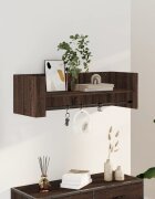 vidaXL Стенен рафт кафяв дъб 100x35x305 см инженерно дърво