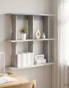 vidaXL Стенен рафт Монтиране на стена Бетонно сиво 100 x 20 x 75 см