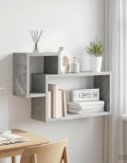 vidaXL Стенен рафт Монтиране на стена Бетонно сиво 55 x 15 x 35 см