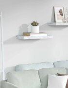 vidaXL Стенен рафт Монтиране на стена Бял мрамор 50 x 235 x 38 см