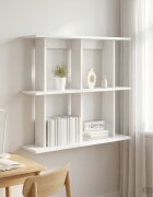 vidaXL Стенен рафт Монтиране на стена Бяло 100 x 20 x 75 см