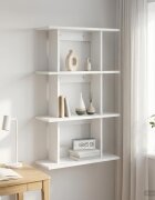 vidaXL Стенен рафт Монтиране на стена Бяло 56 x 20 x 90 см