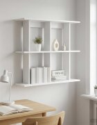 vidaXL Стенен рафт Монтиране на стена Бяло 80 x 20 x 75 см