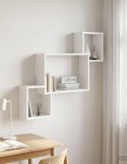 vidaXL Стенен рафт Монтиране на стена Бяло 915 x 15 x 76 см