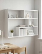 vidaXL Стенен рафт Монтиране на стена Бяло 95 x 20 x 695 см