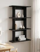 vidaXL Стенен рафт Монтиране на стена Черен дъб 56 x 20 x 90 см