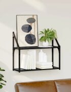 vidaXL Стенен рафт Монтиране на стена Черен дъб 60 x 21 x 51 cm