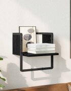 vidaXL Стенен рафт Монтиране на стена Черния дъб 30 x 25 x 30 cm
