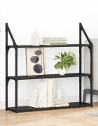 vidaXL Стенен рафт Монтиране на стена Черния дъб 80 x 21 x 785 cm