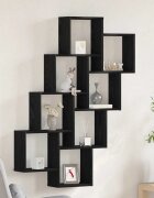 vidaXL Стенен рафт Монтиране на стена Черния дъб 90 x 15 x 1195 см