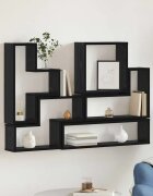 vidaXL Стенен рафт Монтиране на стена Черния дъб 96 x 12 x 64 см