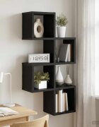 vidaXL Стенен рафт Монтиране на стена Черно 39 x 15 x 76 см