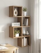 vidaXL Стенен рафт Монтиране на стена Дъб артизан 39 x 15 x 76 см