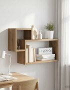 vidaXL Стенен рафт Монтиране на стена Дъб артизан 55 x 15 x 35 см