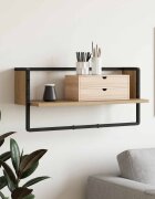 vidaXL Стенен рафт Монтиране на стена Дъб артизан 65 x 25 x 30 cm