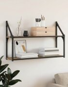 vidaXL Стенен рафт Монтиране на стена Дъб артизан 80 x 21 x 51 cm