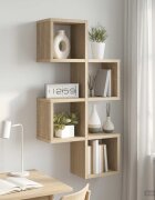 vidaXL Стенен рафт Монтиране на стена Дъб сонома 39 x 15 x 76 см