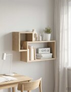 vidaXL Стенен рафт Монтиране на стена Дъб сонома 55 x 15 x 35 см