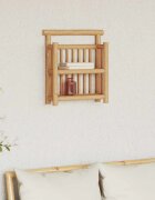 vidaXL Стенен рафт Монтиране на стена Естествен 40 x 13 x 44 см бамбук