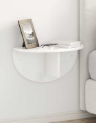 vidaXL Стенен рафт Монтиране на стена Лъскаво бяло 48 x 24 x 24 см