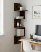 vidaXL Стенен рафт Монтиране на стена Опушен дъб 32 x 21 x 107 см