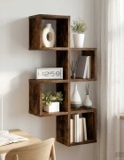 vidaXL Стенен рафт Монтиране на стена Опушен дъб 39 x 15 x 76 см