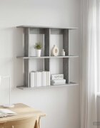 vidaXL Стенен рафт Монтиране на стена Сив Сонома 100 x 20 x 75 см