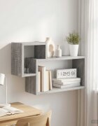 vidaXL Стенен рафт Монтиране на стена Сив Сонома 55 x 15 x 35 см