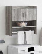 vidaXL Стенен рафт Монтиране на стена Сив Сонома 80 x 36 x 80 см