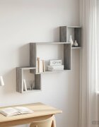 vidaXL Стенен рафт Монтиране на стена Сив Сонома 915 x 15 x 76 см