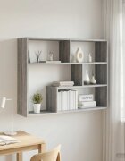 vidaXL Стенен рафт Монтиране на стена Сив Сонома 95 x 20 x 695 см