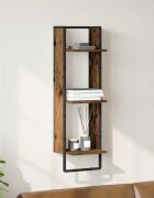 vidaXL Стенен рафт Монтиране на стена Старо дърво 30 x 25 x 100 cm