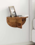 vidaXL Стенен рафт Монтиране на стена Старо дърво 38 x 19 x 19 см