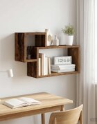 vidaXL Стенен рафт Монтиране на стена Старо дърво 55 x 15 x 35 см