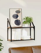 vidaXL Стенен рафт Монтиране на стена Старо дърво 60 x 21 x 51 cm