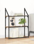 vidaXL Стенен рафт Монтиране на стена Старо дърво 60 x 21 x 785 cm