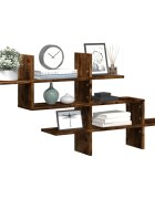 vidaXL Стенен рафт опушен дъб 1245x18x605 см инженерно дърво