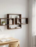vidaXL Стенен рафт Опушен дъб 130 x 10 x 50 см Инженерна дървесина